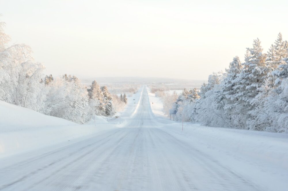 road covered with snow